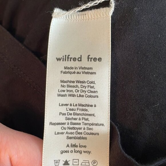 ARITZIA Wilfred Free Womens Bair Tie Wrap Dress Black Short Sleeve Crew sz xxs - Picture 6 of 8